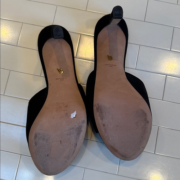 VERONICA BEARD Dali Black Suede Slide Heels (Sz. 6) - Picture 3 of 5